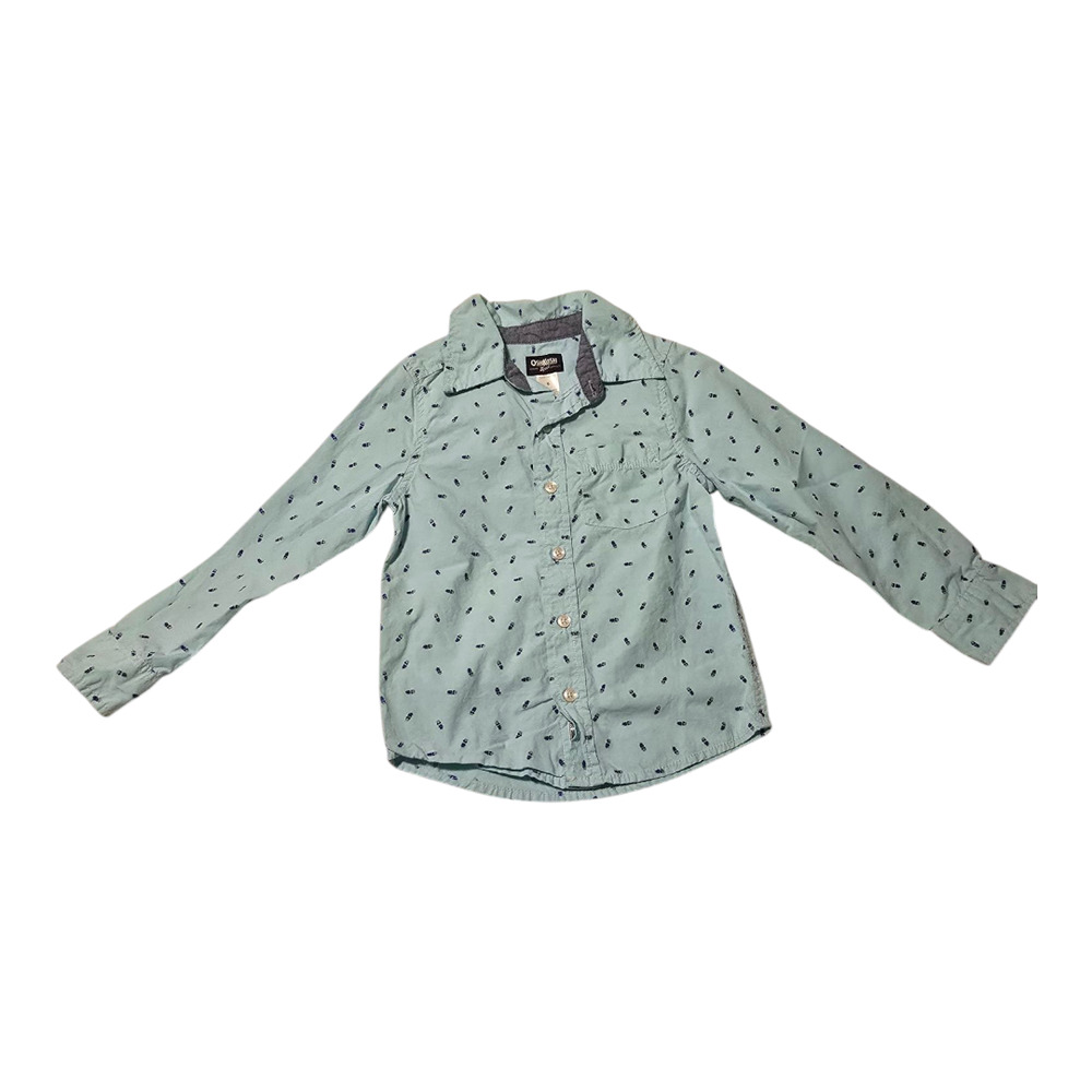 OshKosh Boy's Button Down Long Sleeve Pineapple Shirt 6